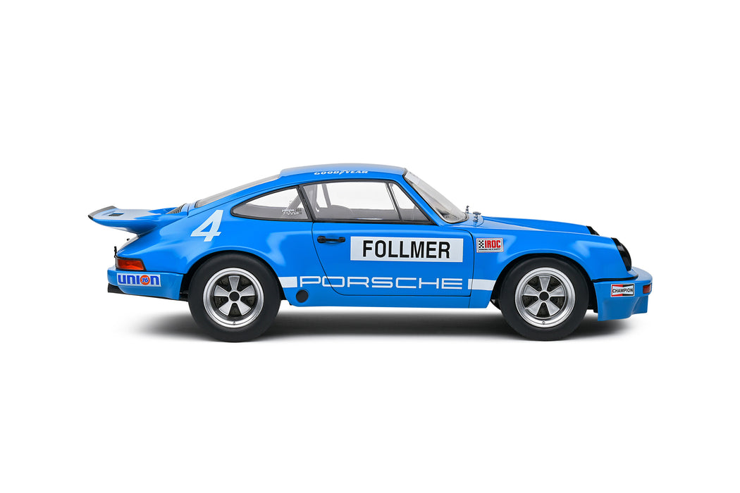 1:18 PORSCHE 911 IROC BLUE #4 FOLLMER IROC RIVERSIDE 1974