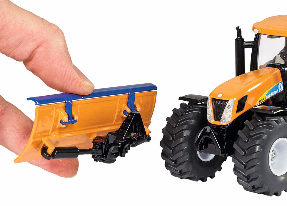 New Holland with Snowplow and Salt Spreader