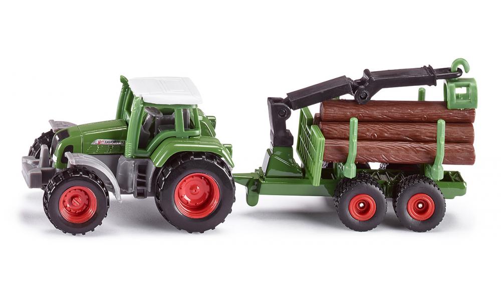 SIKU Tractor With Forestry Trailer