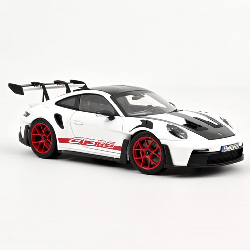 Porsche 911 GT3 RS w/Weissach Pack 2022 White/Pyro Red (1:18 Scale)