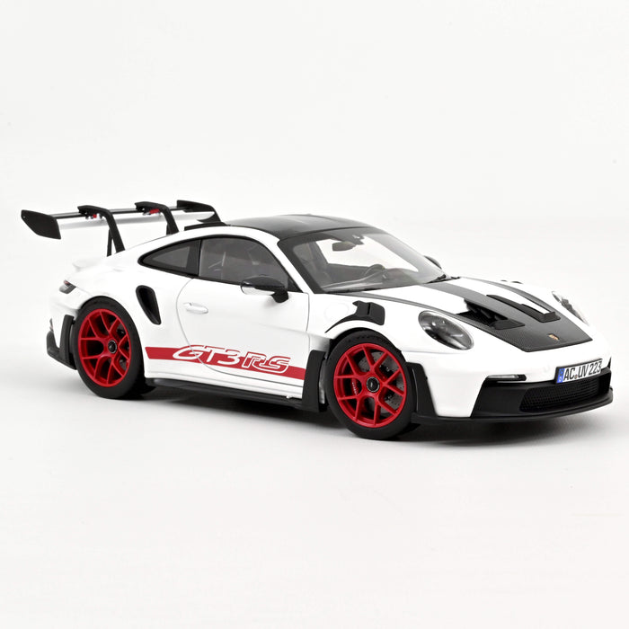 Porsche 911 GT3 RS w/Weissach Pack 2022 White/Pyro Red (1:18 Scale)