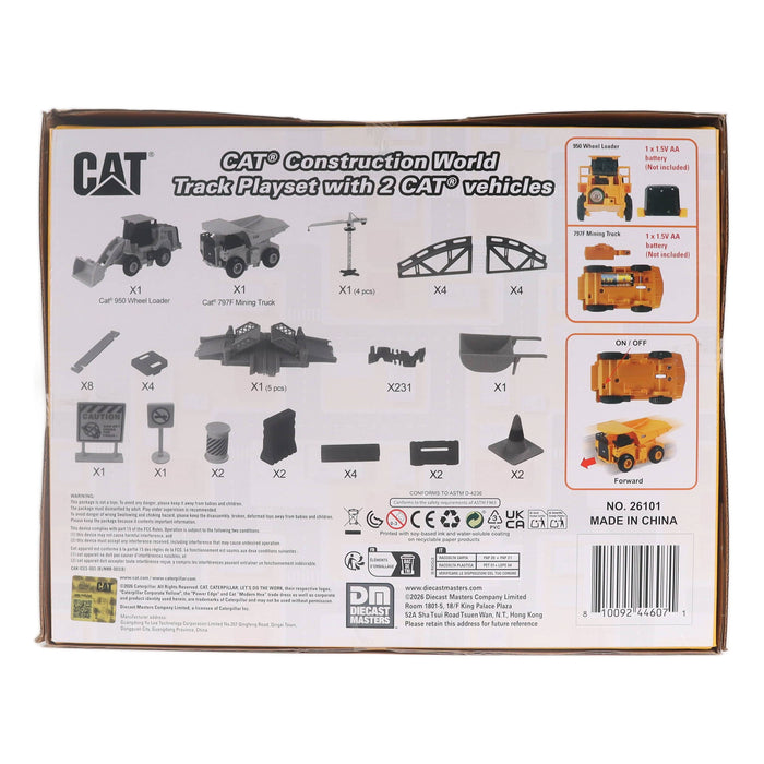 CAT Construction World Track Playset with 2 CAT Vehicles (273 pcs)