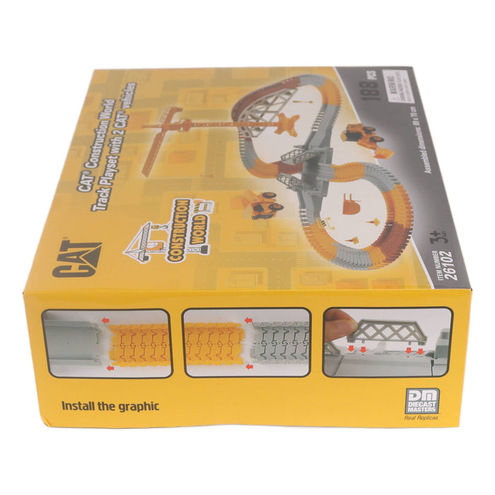 CAT Construction World Track Playset with 2 CAT vehicles (170pcs)