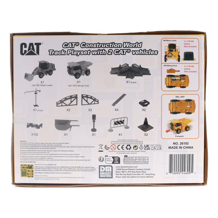 CAT Construction World Track Playset with 2 CAT vehicles (170pcs)