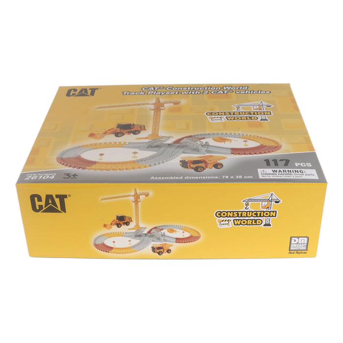 CAT Construction World Track Playset with 2 CAT Vehicles (112 pcs)