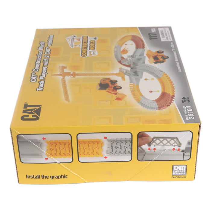 CAT Construction World Track Playset with 2 CAT Vehicles (112 pcs)