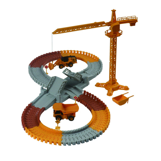 CAT Construction World Track Playset with 2 CAT Vehicles (112 pcs)