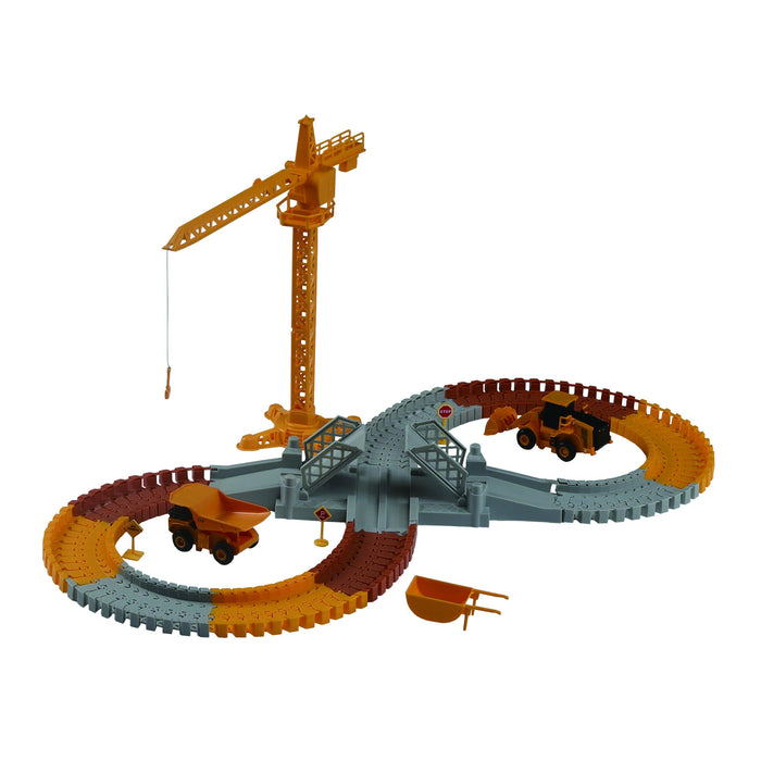CAT Construction World Track Playset with 2 CAT Vehicles (112 pcs)