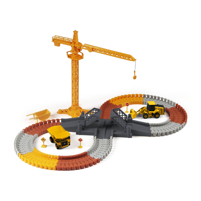 CAT Construction World Track Playset with 2 CAT Vehicles (112 pcs)