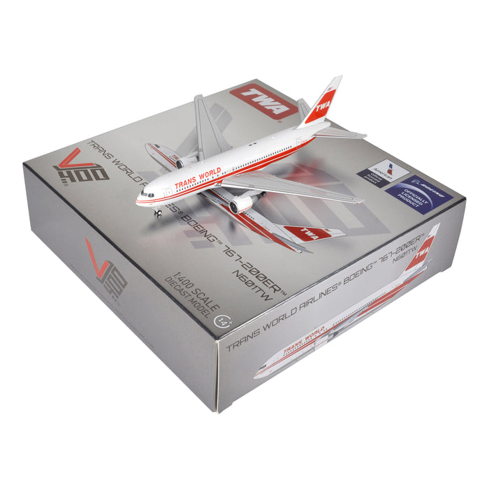 1:400 Scale TRANS WORLD AIRLINES BOEING 767-200ER - N601TW