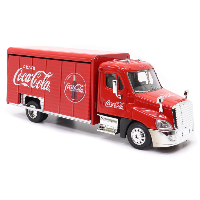 Beverage Delivery Truck With 2 Sliding Doors, Handcart and 4 Bottle Cases (1:50 Scale)