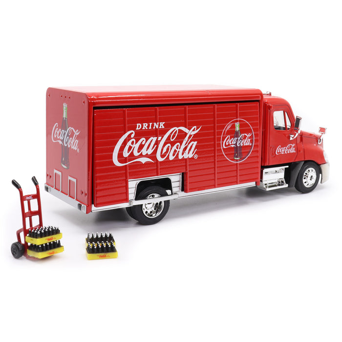 Beverage Delivery Truck With 2 Sliding Doors, Handcart and 4 Bottle Cases (1:50 Scale)