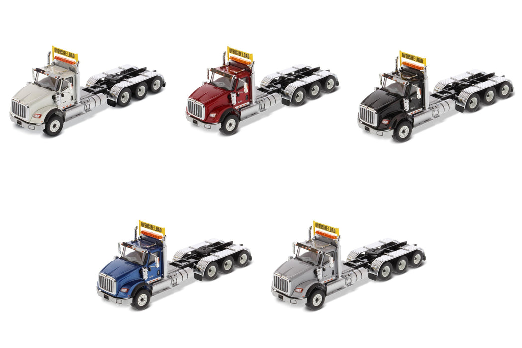 1:50 International HX620 SBFA Day Cab Tridem - Assortment pack - White / Red / Metallic Black / Metallic Blue / Light Grey
