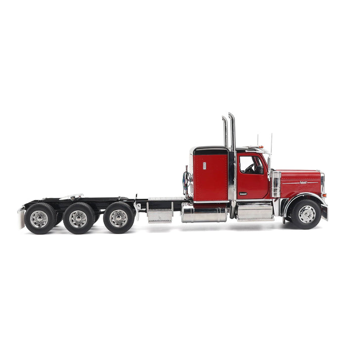 1:32 Peterbilt Model 589 131-inches-BBC 58-inches-Sleeper Tridem-Axle Legendary Package Truck Tractor (Legendary-Red color)