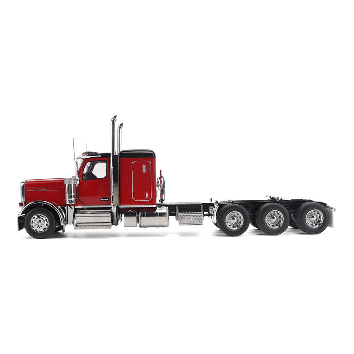 1:32 Peterbilt Model 589 131-inches-BBC 58-inches-Sleeper Tridem-Axle Legendary Package Truck Tractor (Legendary-Red color)