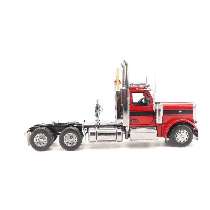 1:32 Peterbilt Model 589 131-inches-BBC Day-Cab Tandem-Axle Truck Tractor (Legendary-Red color)