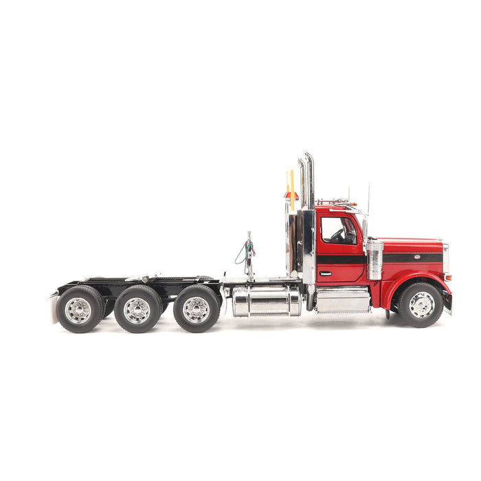   1:32 Peterbilt Model 589 131-inches-BBC Day-Cab Tridem-Axle Truck Tractor (Legendary-Red color)