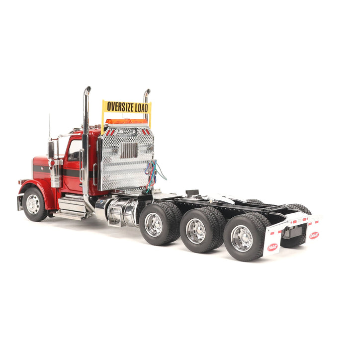   1:32 Peterbilt Model 589 131-inches-BBC Day-Cab Tridem-Axle Truck Tractor (Legendary-Red color)