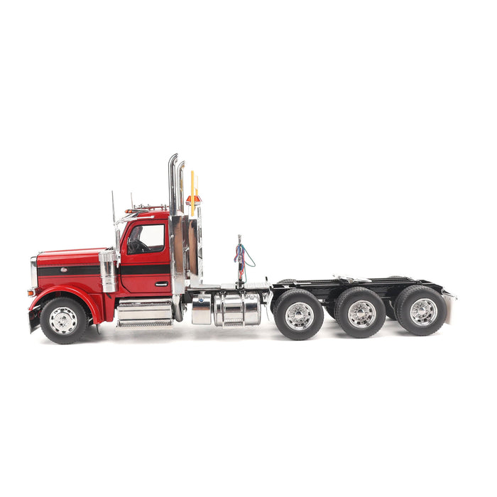   1:32 Peterbilt Model 589 131-inches-BBC Day-Cab Tridem-Axle Truck Tractor (Legendary-Red color)