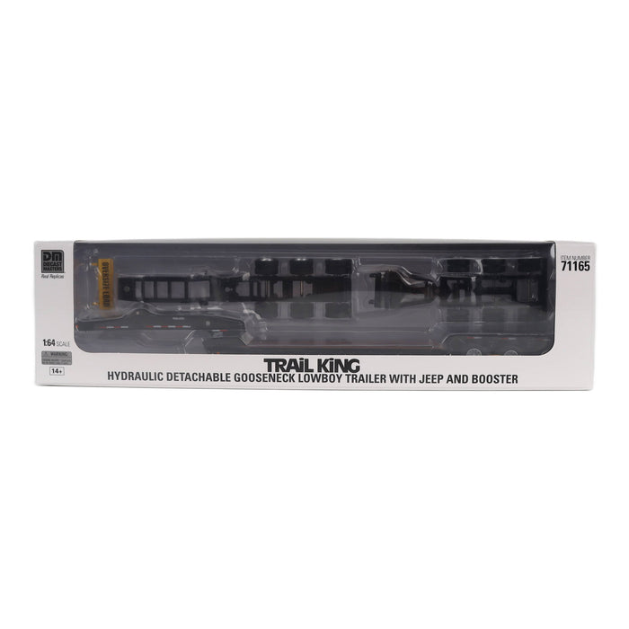 1:64 Trail King TK170 Hydraulic Detachable Gooseneck Lowboy Trailer with Jeep & Booster
