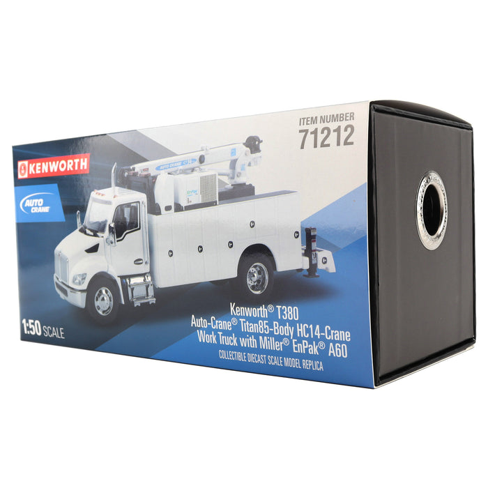 1:50 Kenworth T380 Auto-Crane Titan85-Body HC14-Crane Work Truck with Miller EnPak (white)