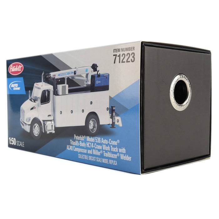 1:50 Peterbilt Model 536 Auto-Crane Titan85-Body HC14-Crane Work Truck with Miller EnPak (white)