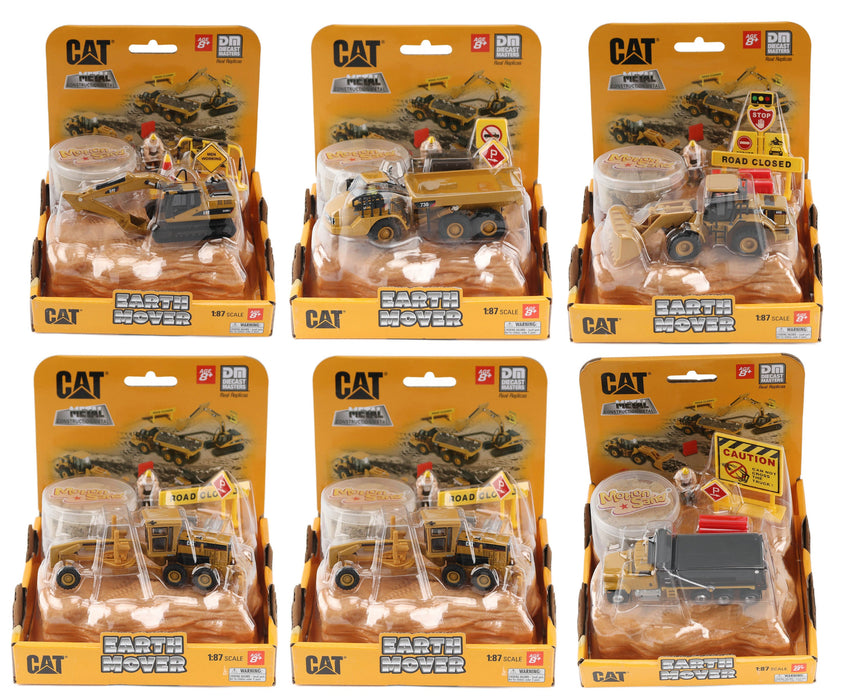 1:87 Cat Earth Mover Playset (with Interlocking Landscape Base, Motion Sand and Accessories)