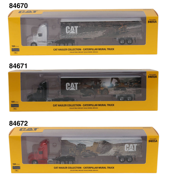 1:64 Cat Hauler Collection - Caterpillar Mural Truck (3 Styles Assortment)