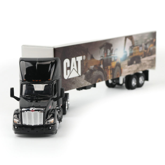 1:64 Black Peterbilt with Caterpillar Mural Trailer