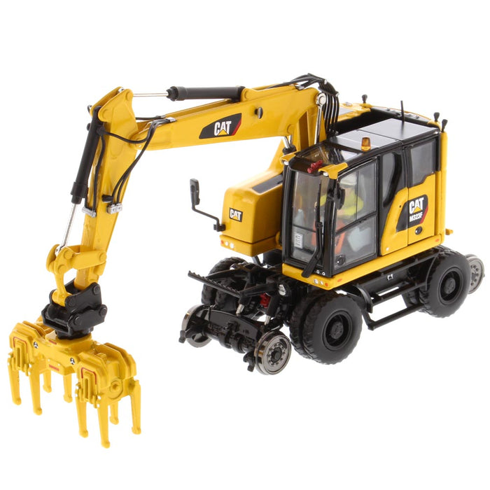 1:50 Cat M323F Railroad Wheeled Excavator - Safety Yellow Version