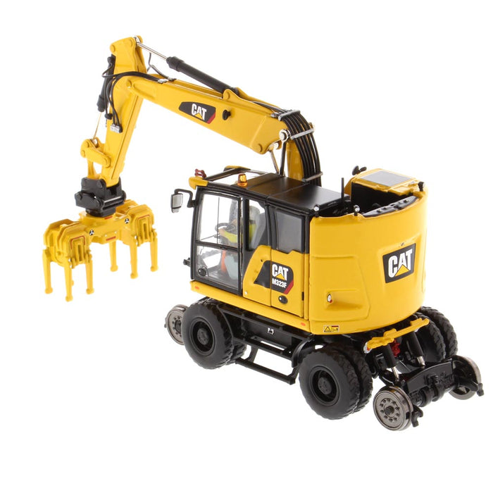 1:50 Cat M323F Railroad Wheeled Excavator - Safety Yellow Version
