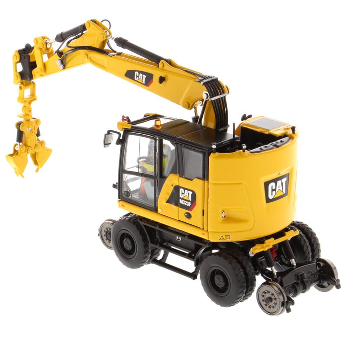 1:50 Cat M323F Railroad Wheeled Excavator - Safety Yellow Version
