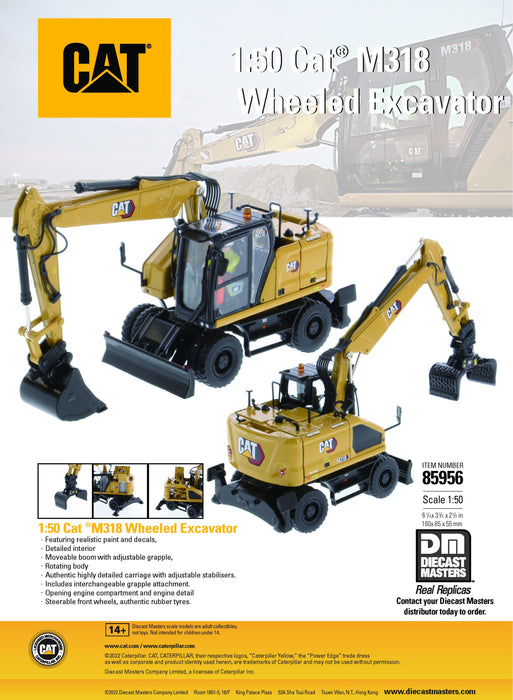 1:50 Cat M318 Wheeled Excavator