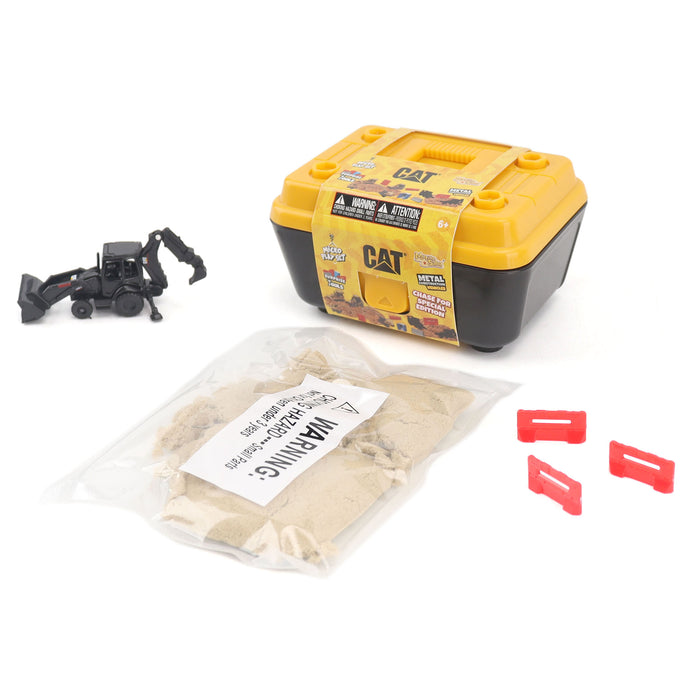 Cat Micro 420E Backhoe Loader (Black Finish) with accessories in Tool Box