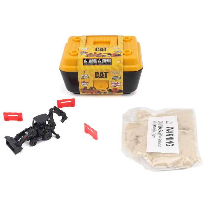 Cat Micro 420E Backhoe Loader (Black Finish) with accessories in Tool Box