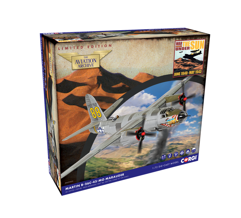 B-26B Marauder Diecast Model, USAAF 320th BG, 444th BS, #42-107752 Miss
