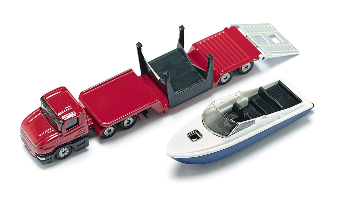 Low loader with Boat