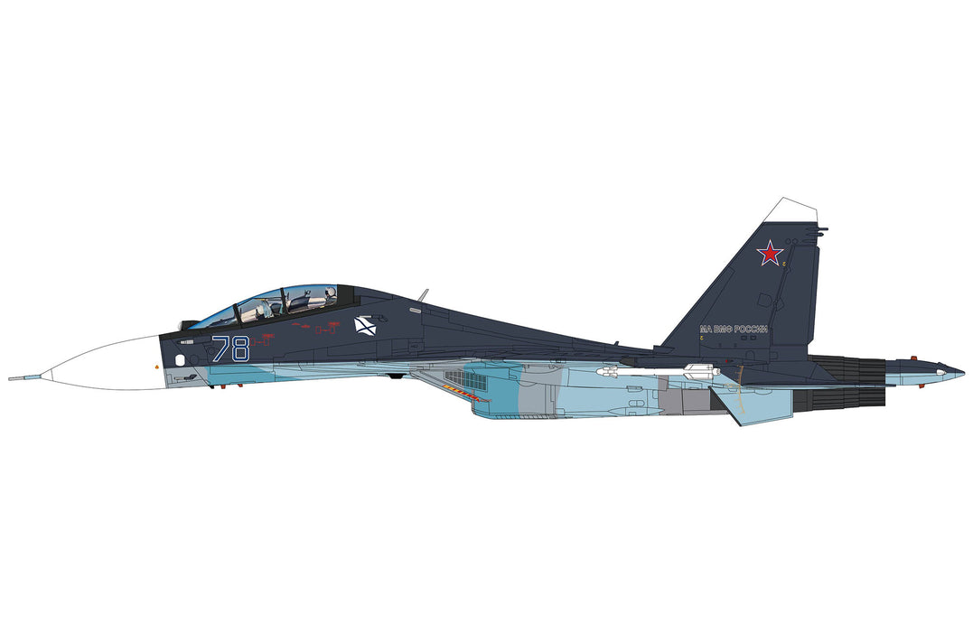 Su-30SM2 Blue 78, Russian Navy Aviation, Jan 2022 (w/ thrust-vectoring nozzles)