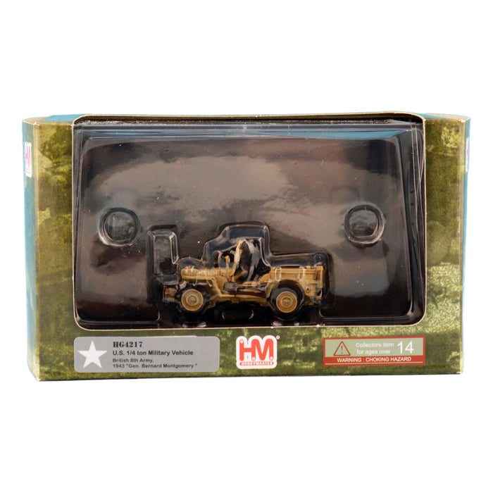 U.S. 1:4 ton Military Vehicle, British 8th Army, 1943 "Gen. Bernard Montgomery " (1:72 Scale)