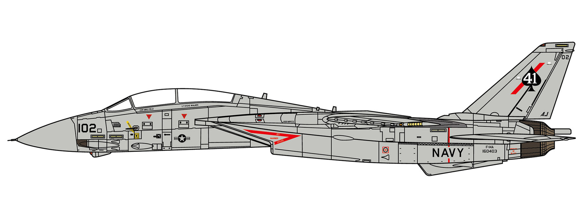 F-14A Tomcat U.S. NAVY VF-41 Black Aces, USS Nimitz,Gulf of Sidra incident,19 August,1981
