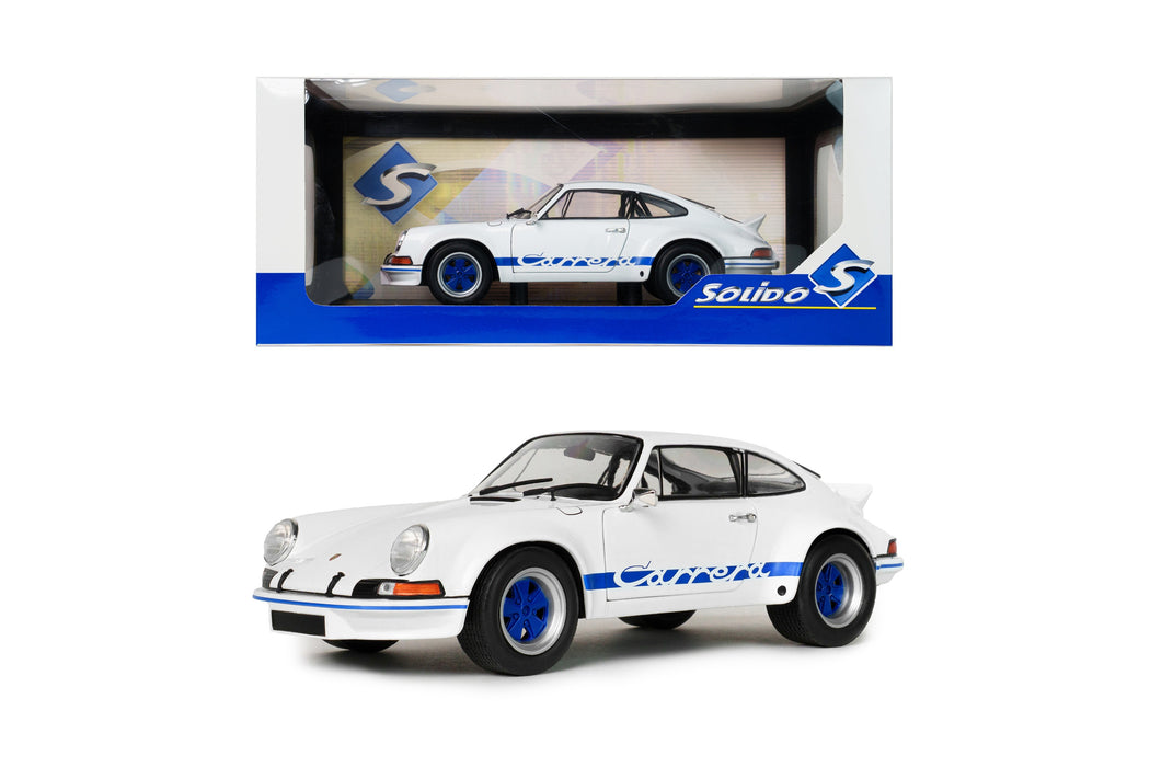 1:18 PORSCHE 911 RSR WHITE / BLUE CARRERA STRIPES 1973
