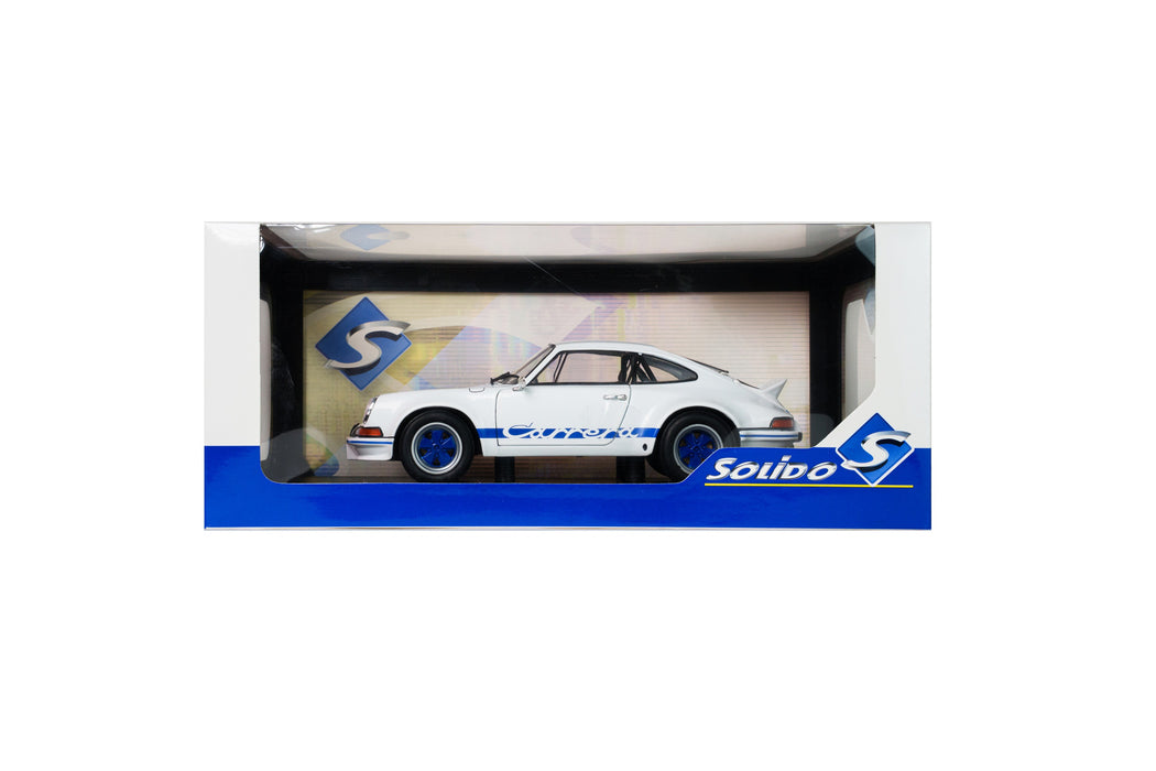 1:18 PORSCHE 911 RSR WHITE / BLUE CARRERA STRIPES 1973