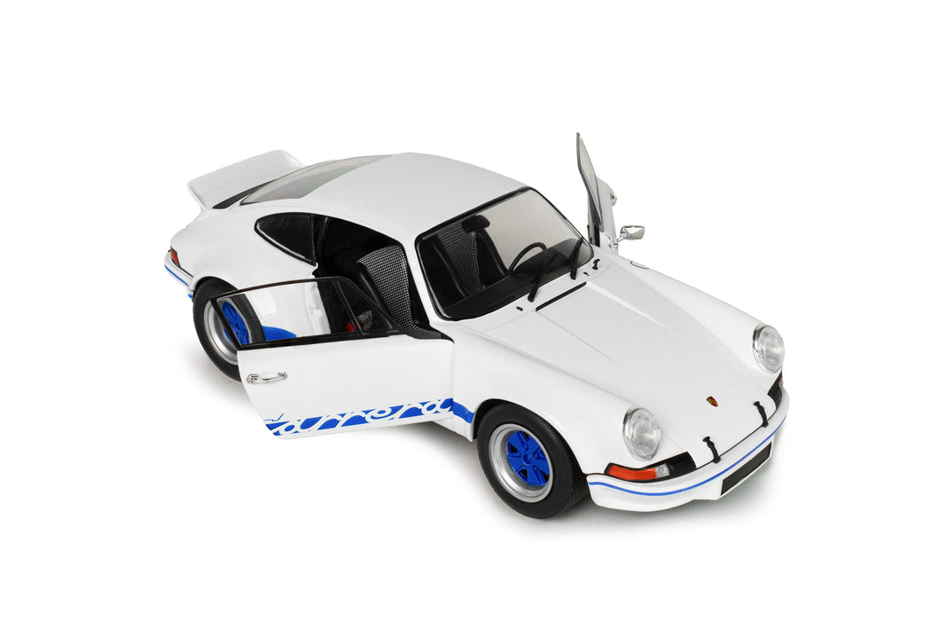 1:18 PORSCHE 911 RSR WHITE / BLUE CARRERA STRIPES 1973