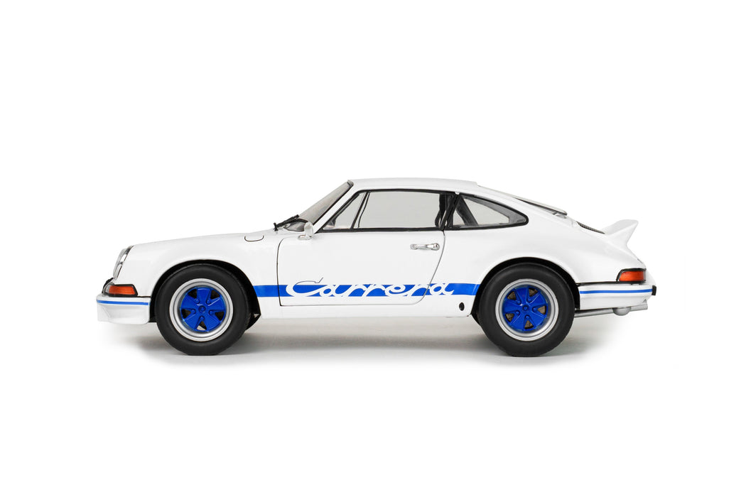 1:18 PORSCHE 911 RSR WHITE / BLUE CARRERA STRIPES 1973