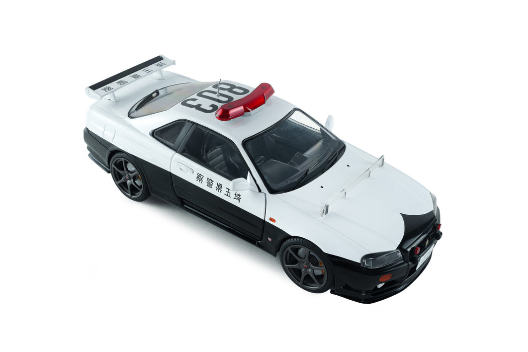 1:18 NISSAN SKYLINE GT-R (BNR34) JAPANESE POLICE WHITE 1999