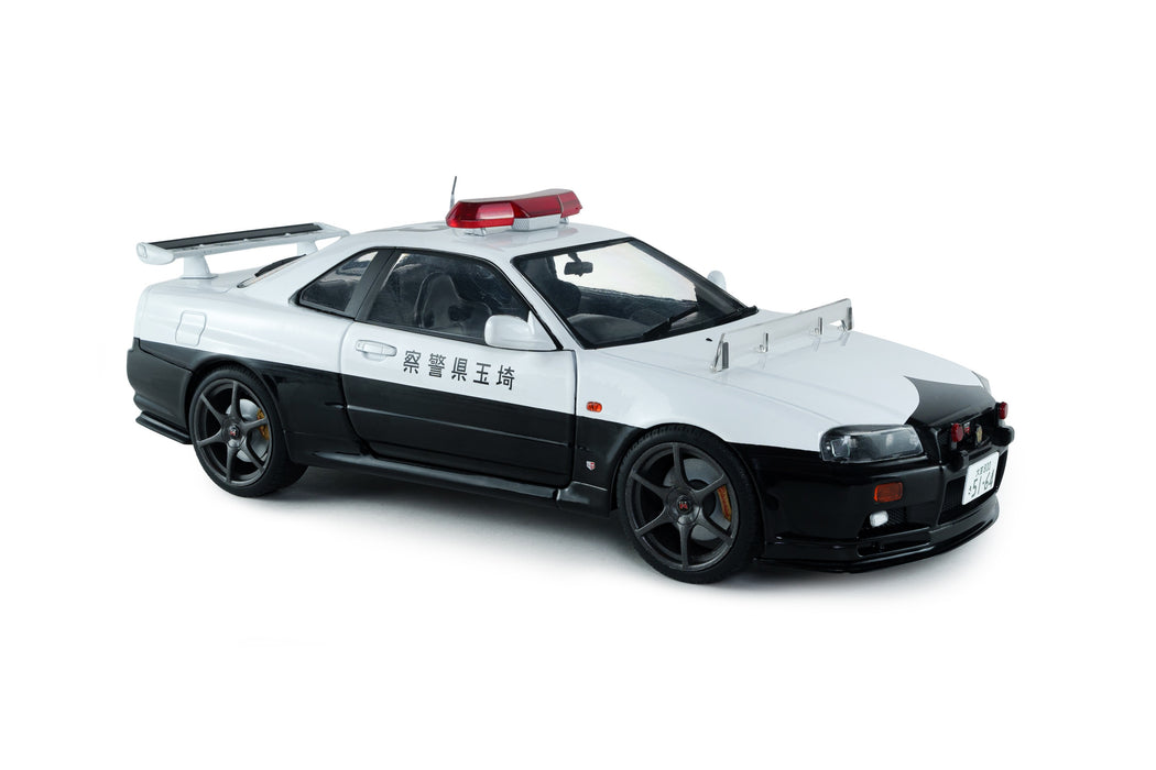 1:18 NISSAN SKYLINE GT-R (BNR34) JAPANESE POLICE WHITE 1999