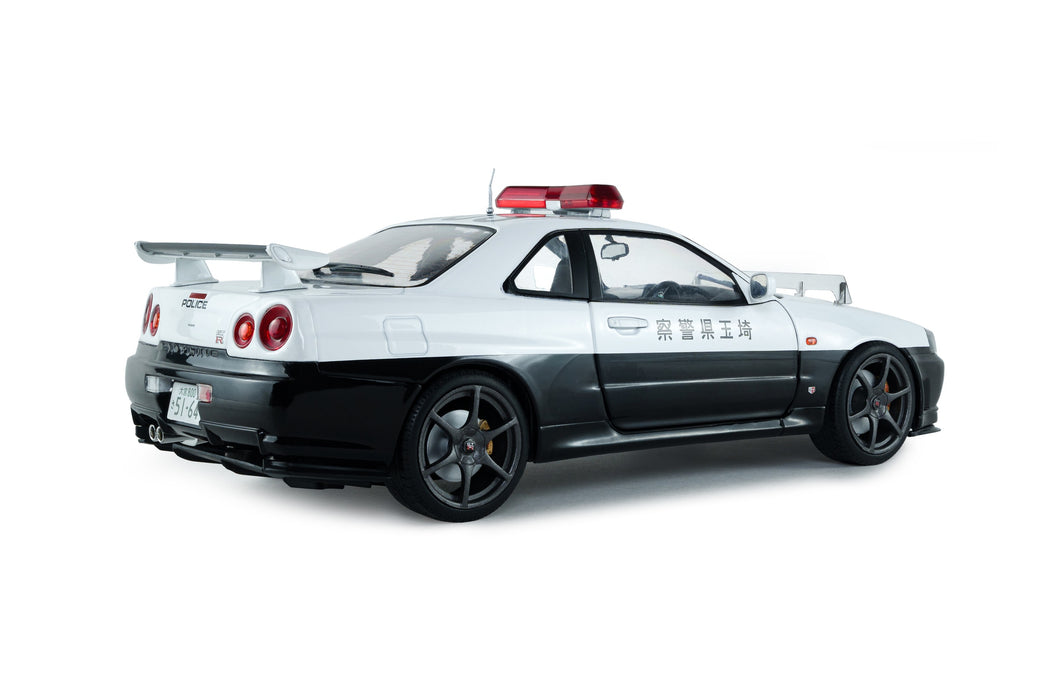 1:18 NISSAN SKYLINE GT-R (BNR34) JAPANESE POLICE WHITE 1999