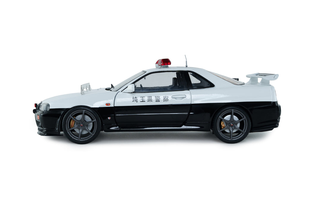 1:18 NISSAN SKYLINE GT-R (BNR34) JAPANESE POLICE WHITE 1999