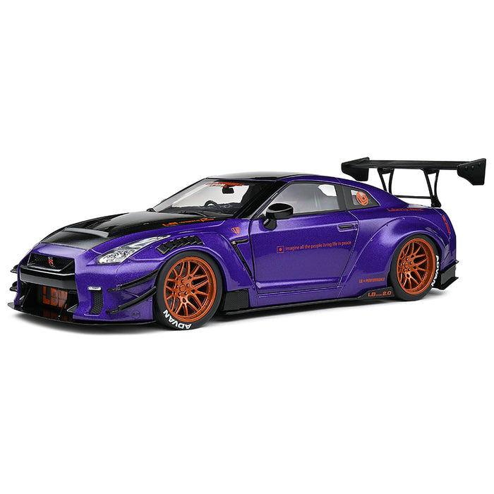 1:18 NISSAN GT-R (R35) W/ LIBERTY WALK BODY KIT 2.0 PURPLE 2022