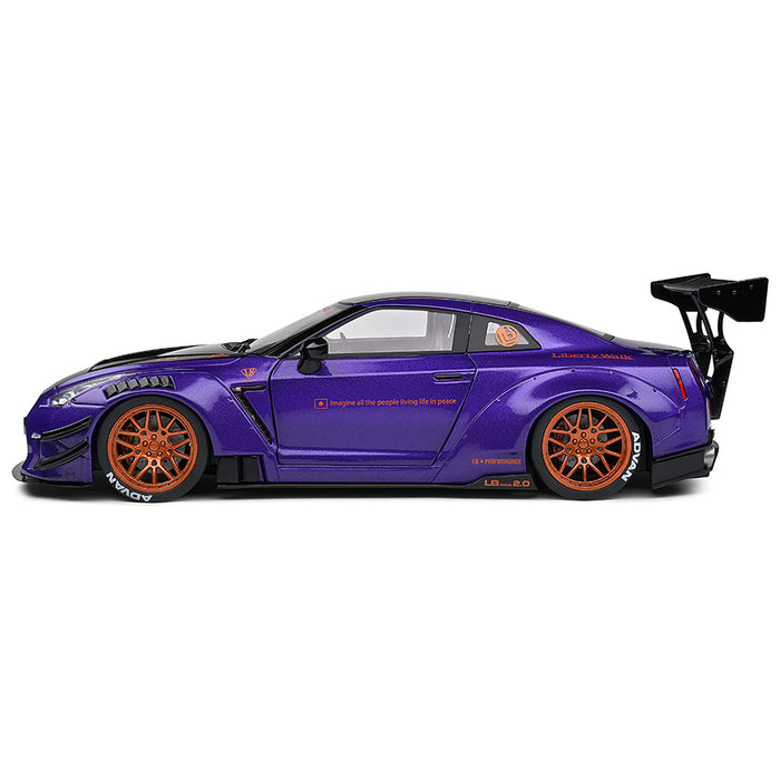 1:18 NISSAN GT-R (R35) W/ LIBERTY WALK BODY KIT 2.0 PURPLE 2022